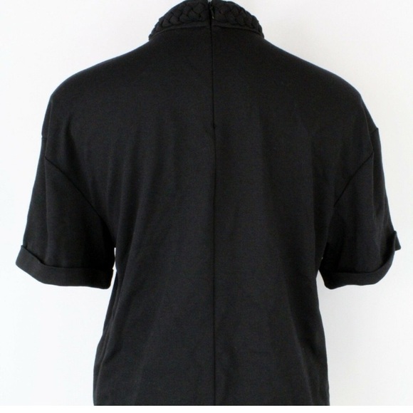 Guess Aubrielle Braided Neck Top. Black. Medium. - Picture 2 of 4